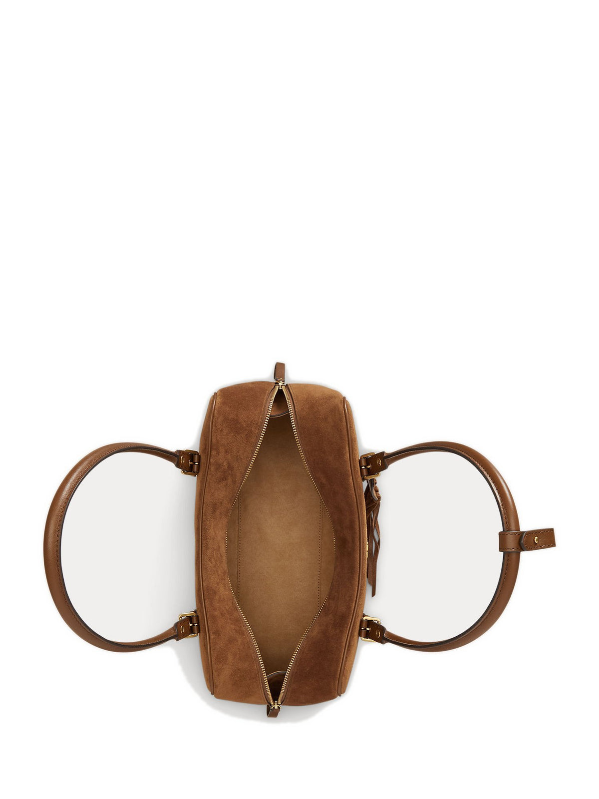 Borsa a mano grande in pelle scamosciata Marcy con cerniera