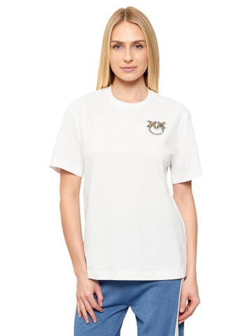 Pinko T-shirt con cristalli Strepitoso