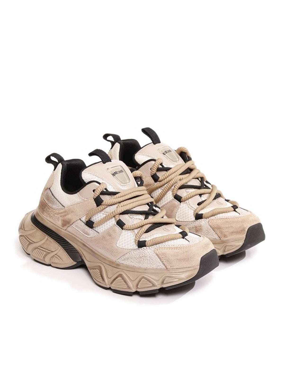 Sneaker con Suola Alta e Inserti Metallizzati