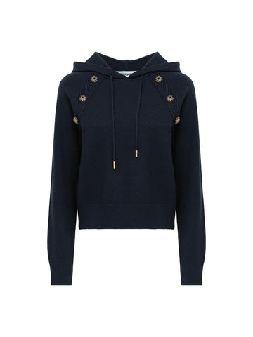 Blugirl Felpa in maglia con bottoni gioiello