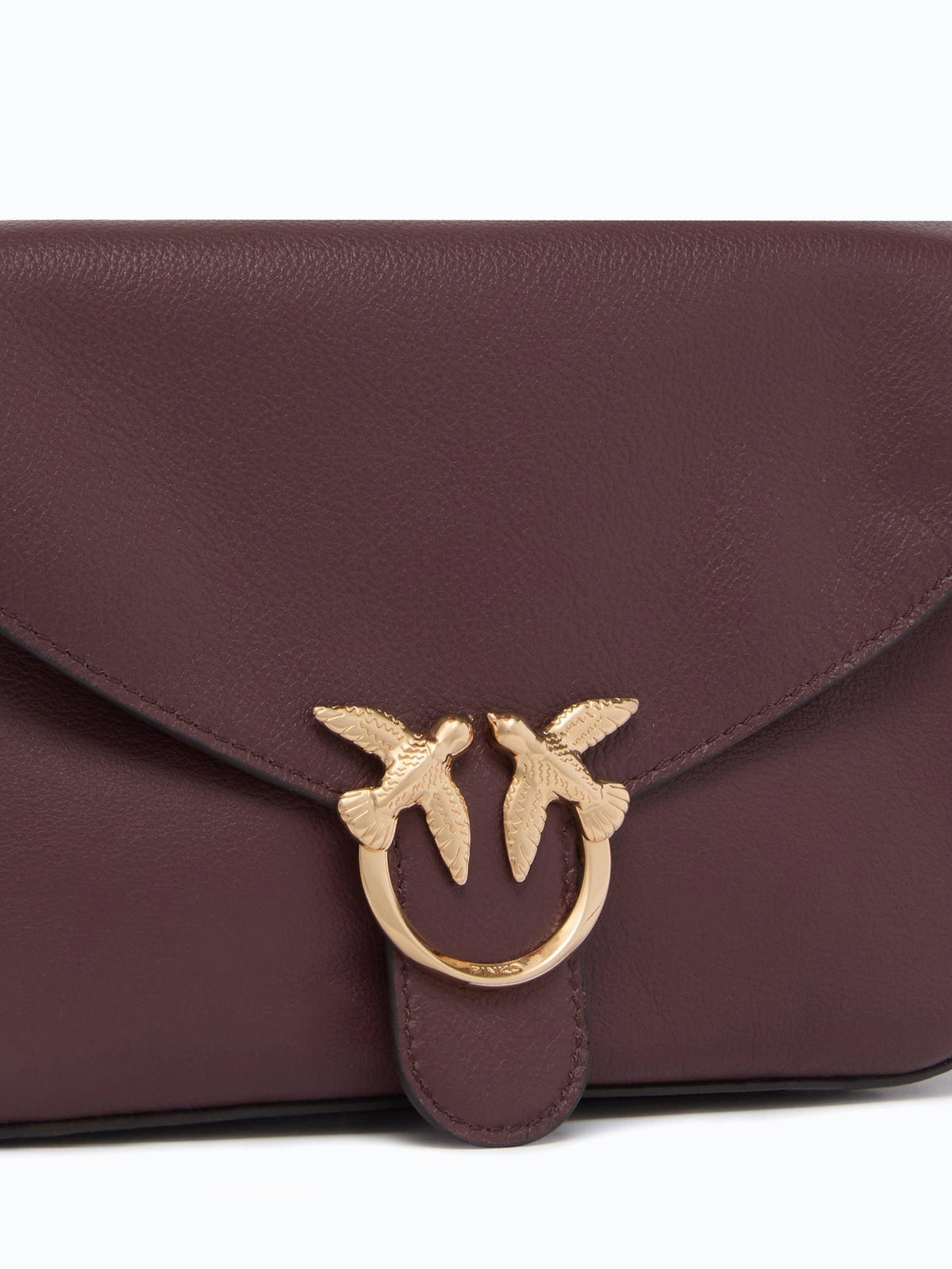 Borsa a Tracolla in Pelle Liscia con Fibbia Logo Love Birds