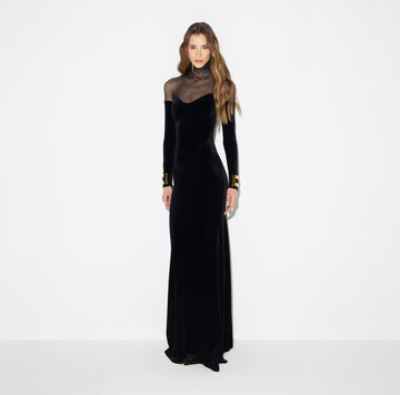 Abito Red Carpet in velluto e tulle