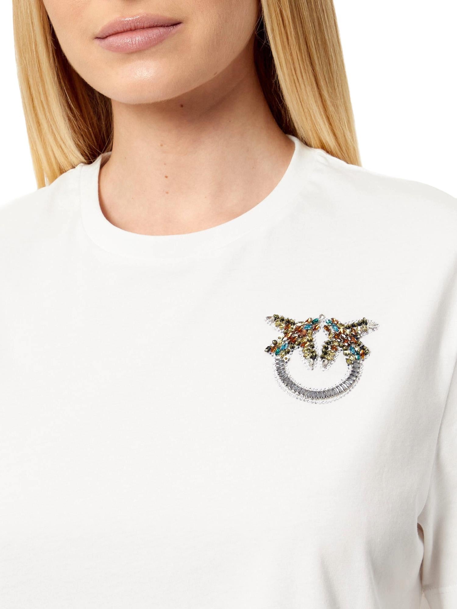 Pinko T-shirt con cristalli Strepitoso