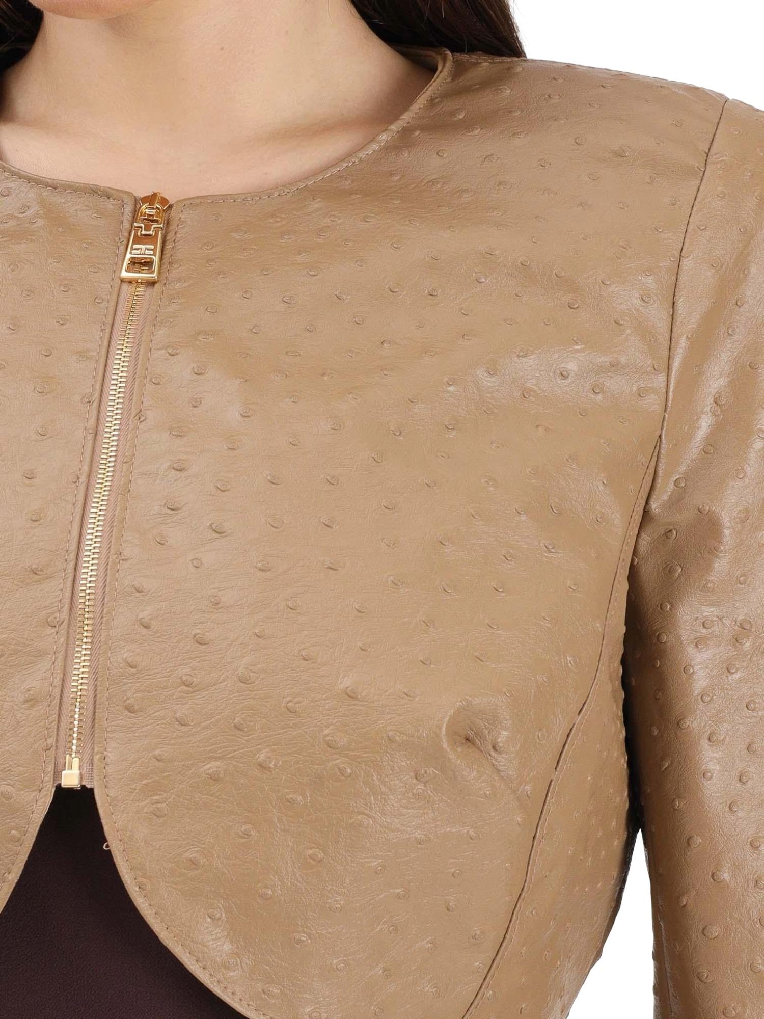 Elisabetta Franchi Giacca crop con stampa struzzo