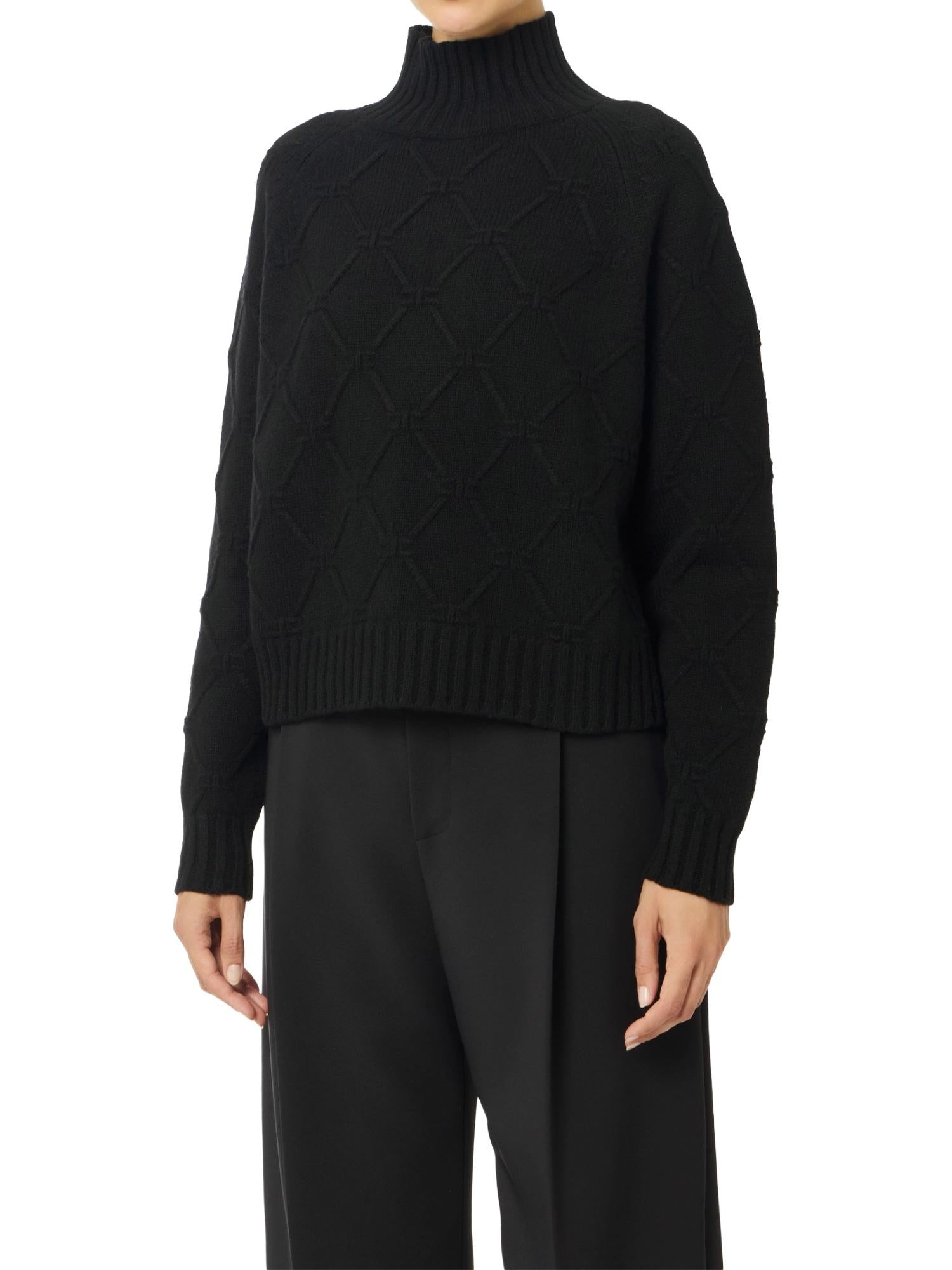 Elisabetta Franchi Maglione a dolcevita con motivo a losanghe