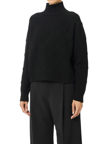 Elisabetta Franchi Maglione a dolcevita con motivo a losanghe