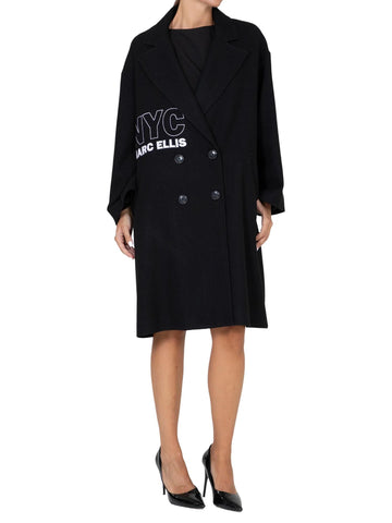 Marc Ellis Cappotto doppiopetto con logo