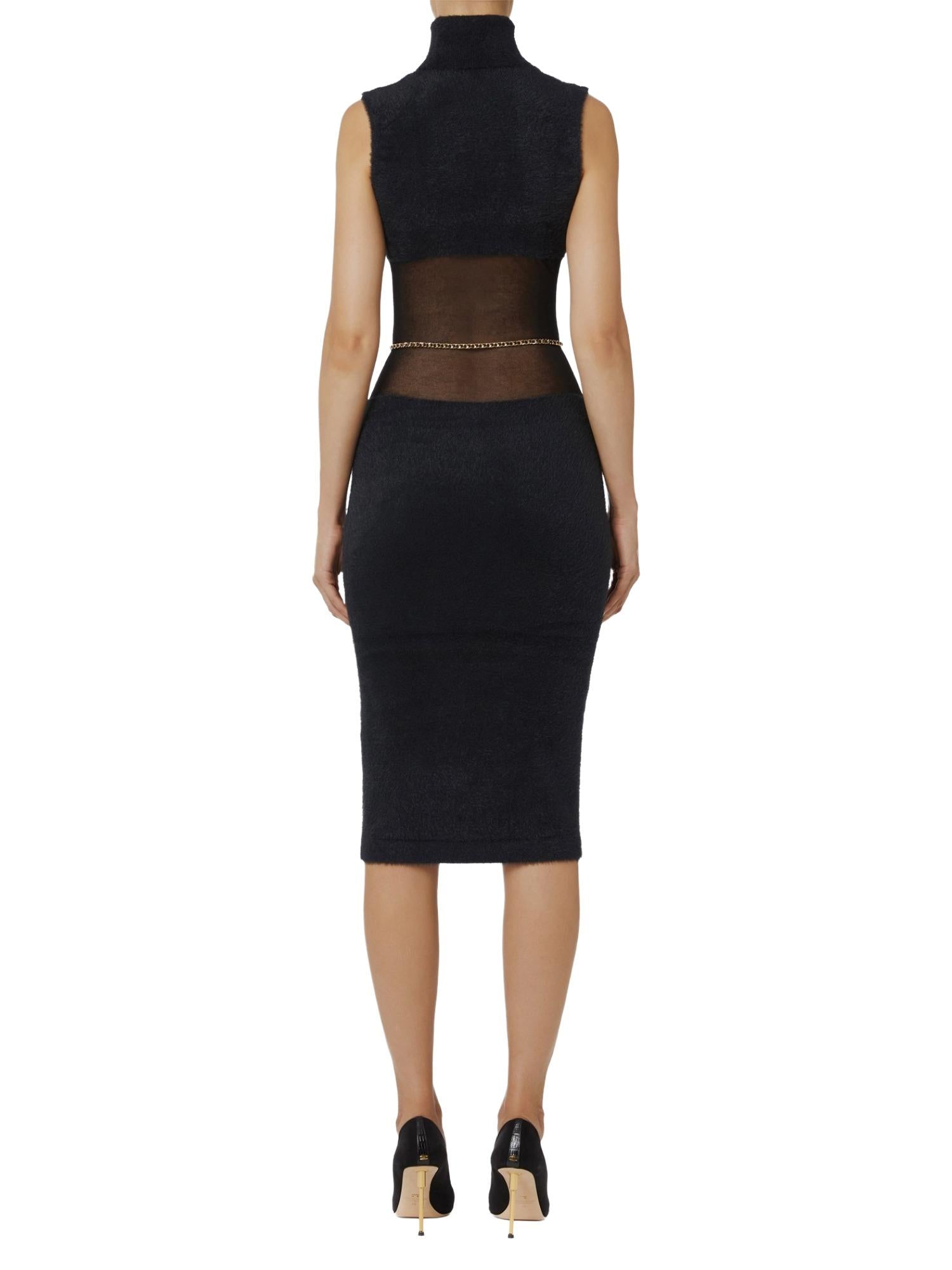 Elisabetta Franchi Abito effetto pelo con cintura