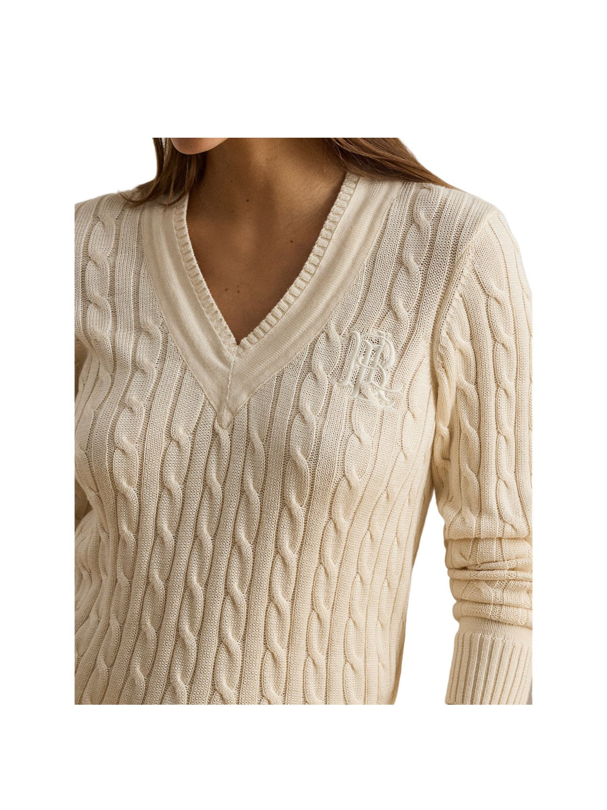 Maglione da cricket a lavorazione a trecce