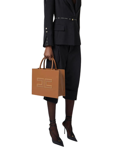Elisabetta Franchi Borsa tote grande con logo