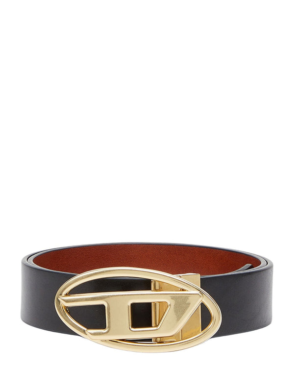 Cintura in Pelle con Fibbia Oval D buckle