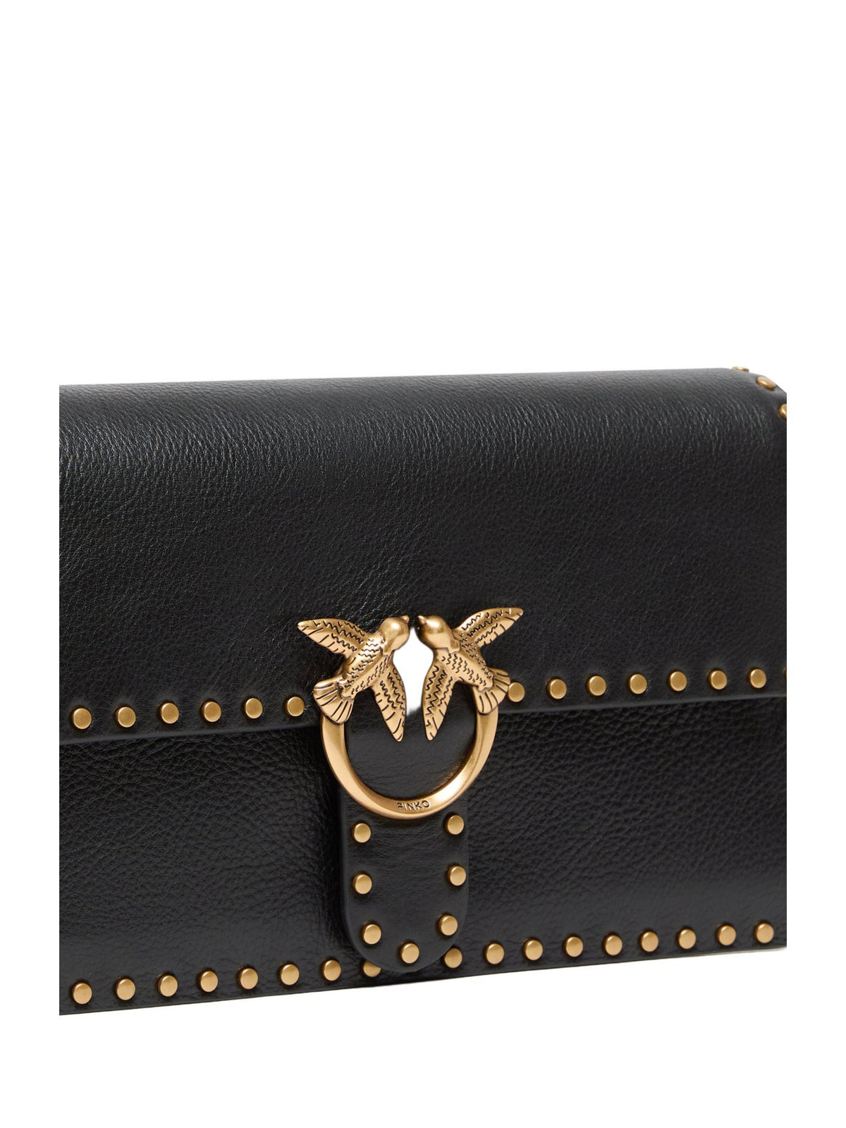 Borsa a tracolla media love one slouchy in pelle con borchie