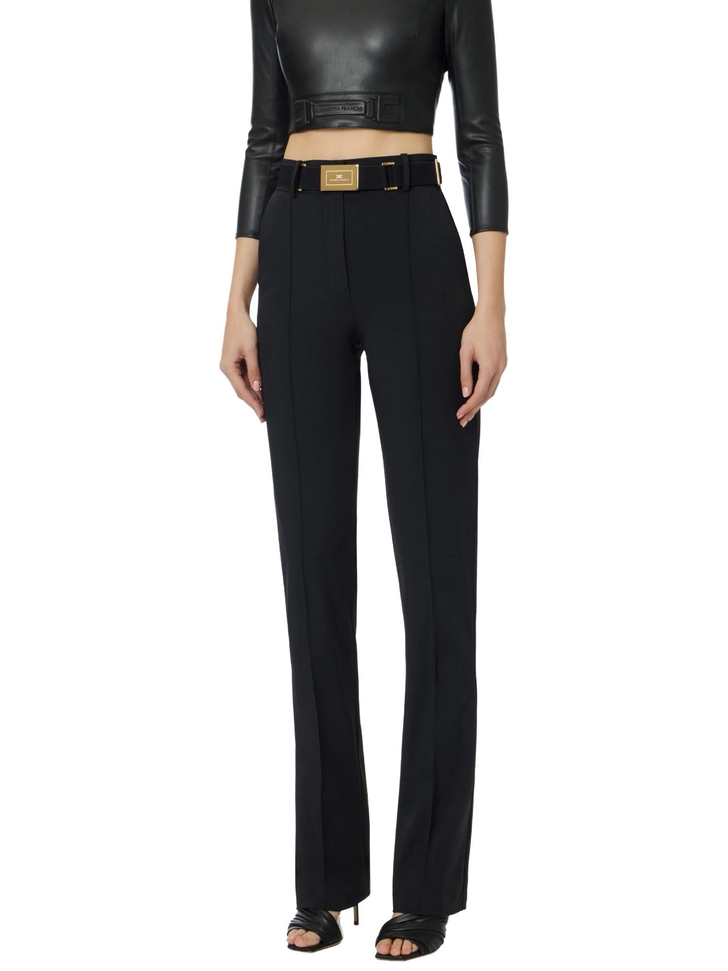 Elisabetta Franchi Pantalone flare con cintura