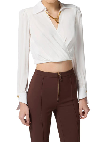 Elisabetta Franchi Camicia con collana gioiello