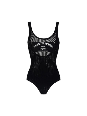 Elisabetta Franchi Body in maglia con logo