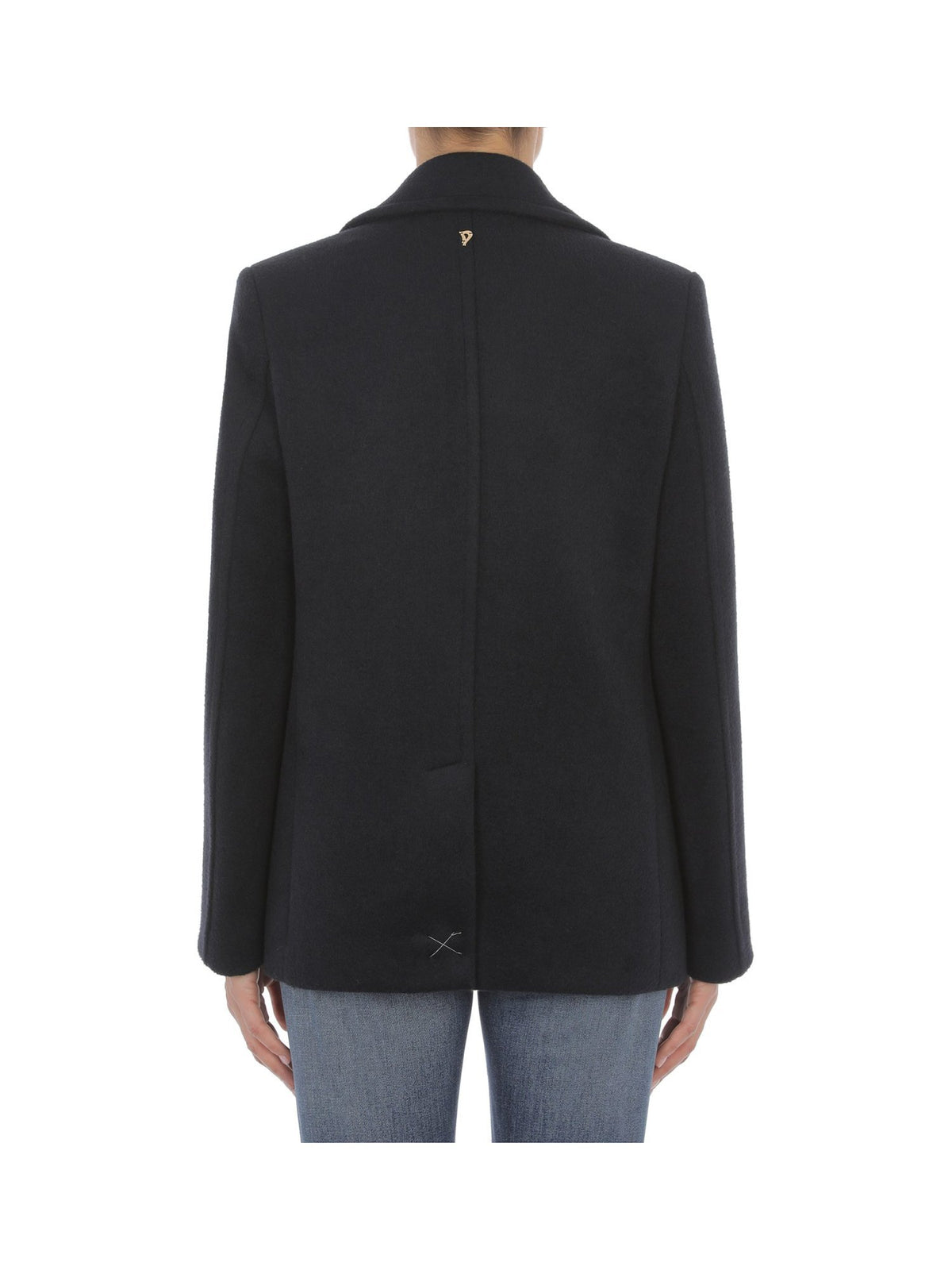Peacoat Doppiopetto in Velour Misto Lana