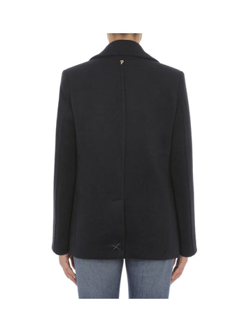 Peacoat Doppiopetto in Velour Misto Lana