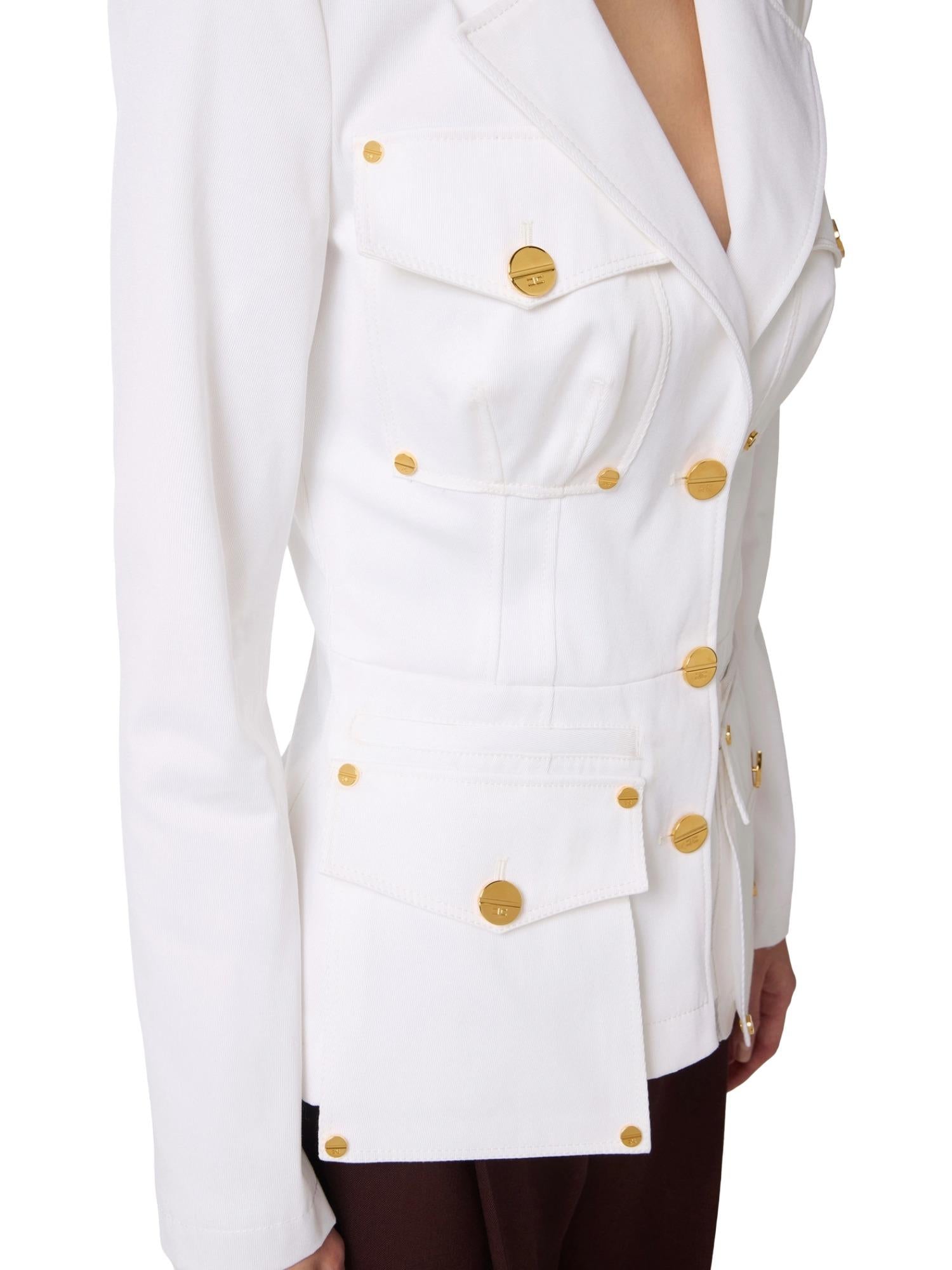 Elisabetta Franchi Giacca in gabardina di cotone