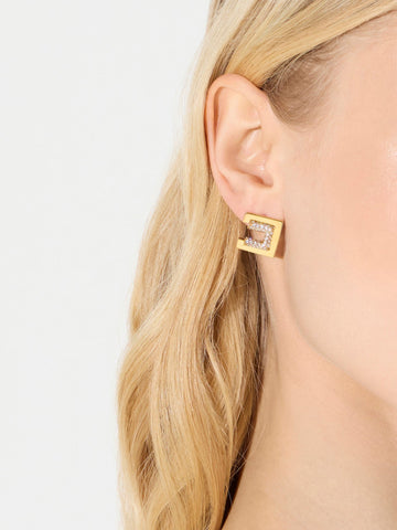 Orecchini logo con strass