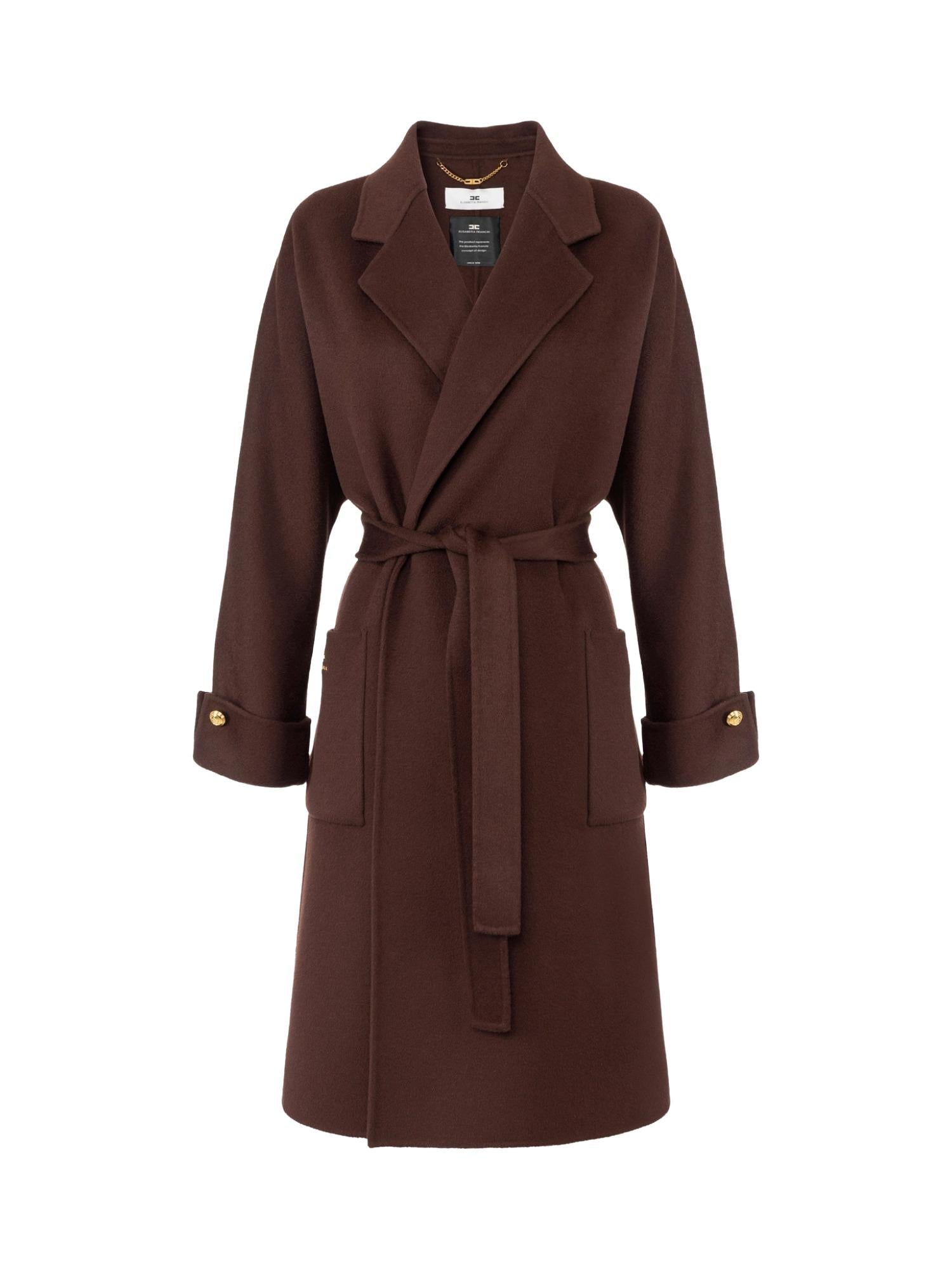 Elisabetta Franchi Cappotto in lana con cintura