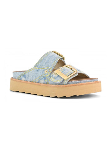 Colors of California Sandali platform 3 cm in denim