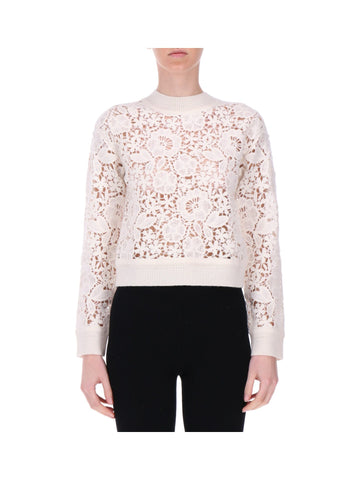 Maglia in Pizzo Crochet Traforata Lana