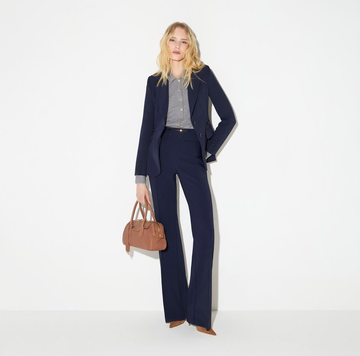 Pantaloni in doppio crêpe stretch