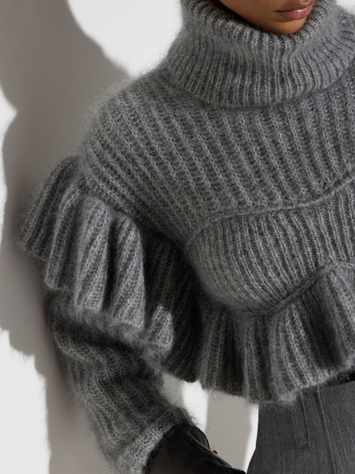 Pullover in maglia con ruches