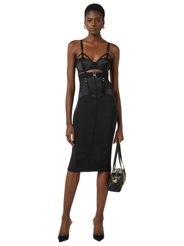 Elisabetta Franchi Abito bustier in crepe e raso