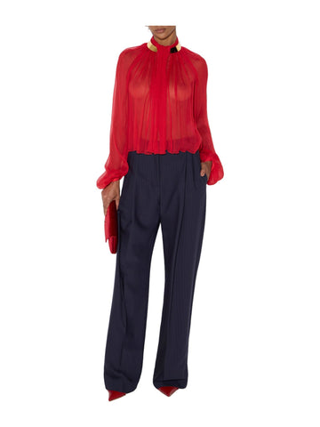 Pantaloni in fresco lana gessato
