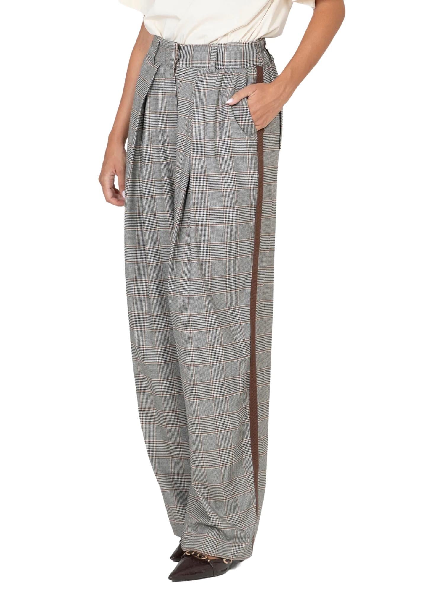 Marc Ellis Pantalone a quadri con banda laterale