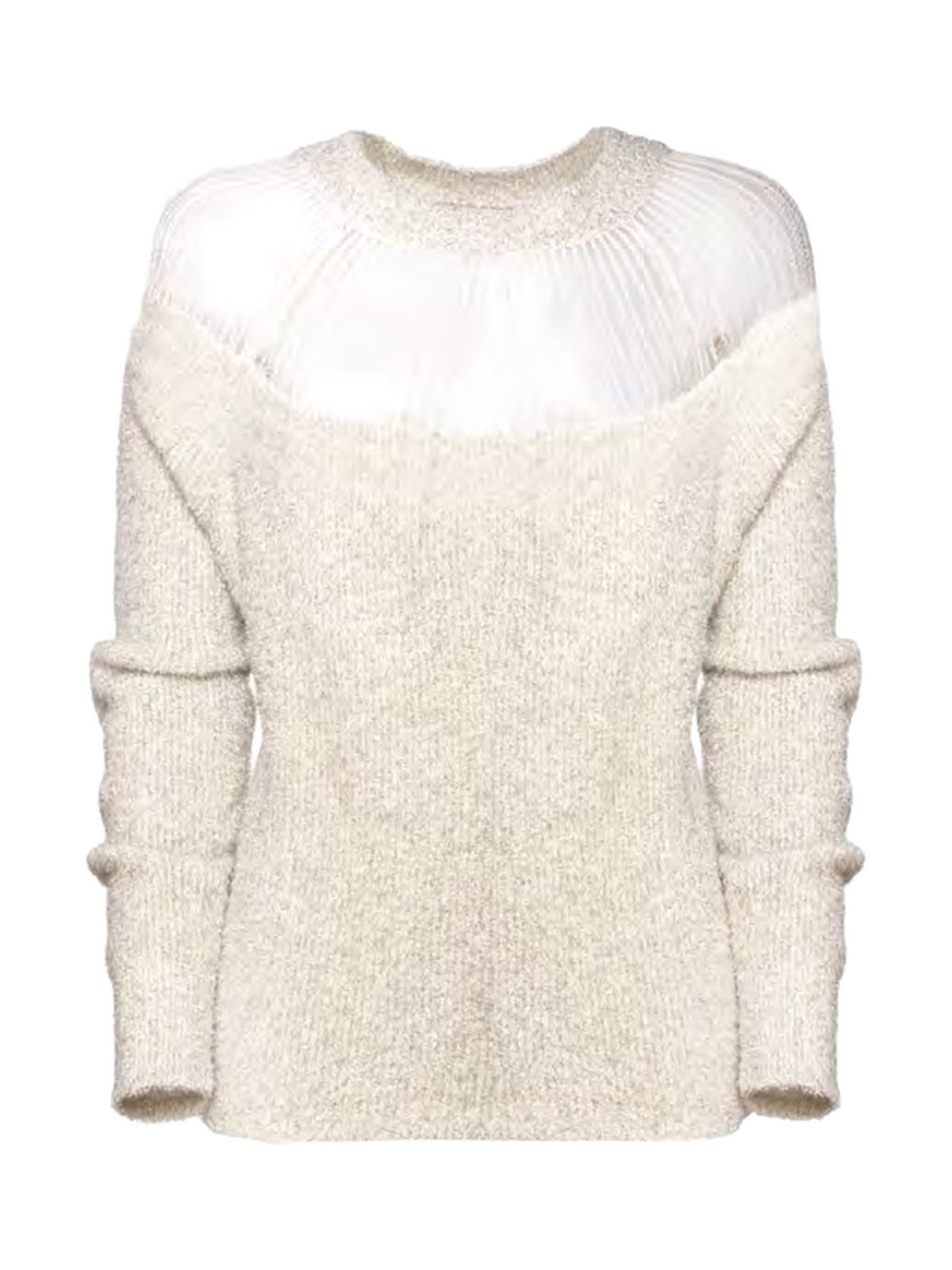 Maglia Liscia con Parte Superiore Plissettata