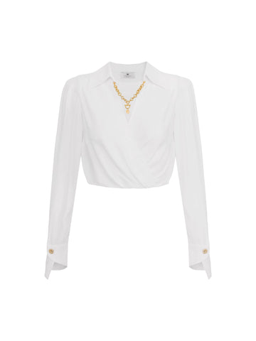 Elisabetta Franchi Camicia con collana gioiello