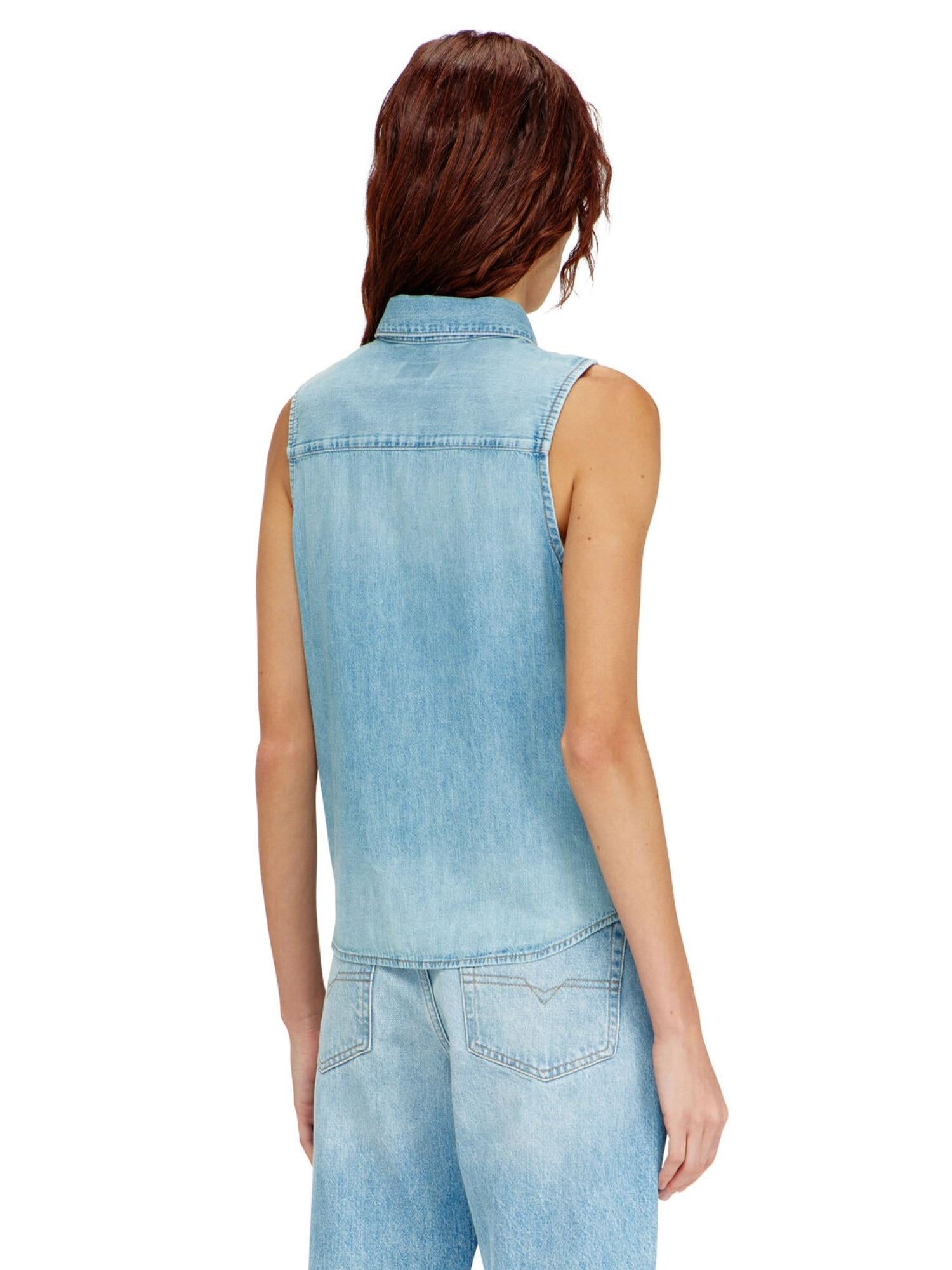 Diesel mouwloos denim overhemd De-Eazy-SL