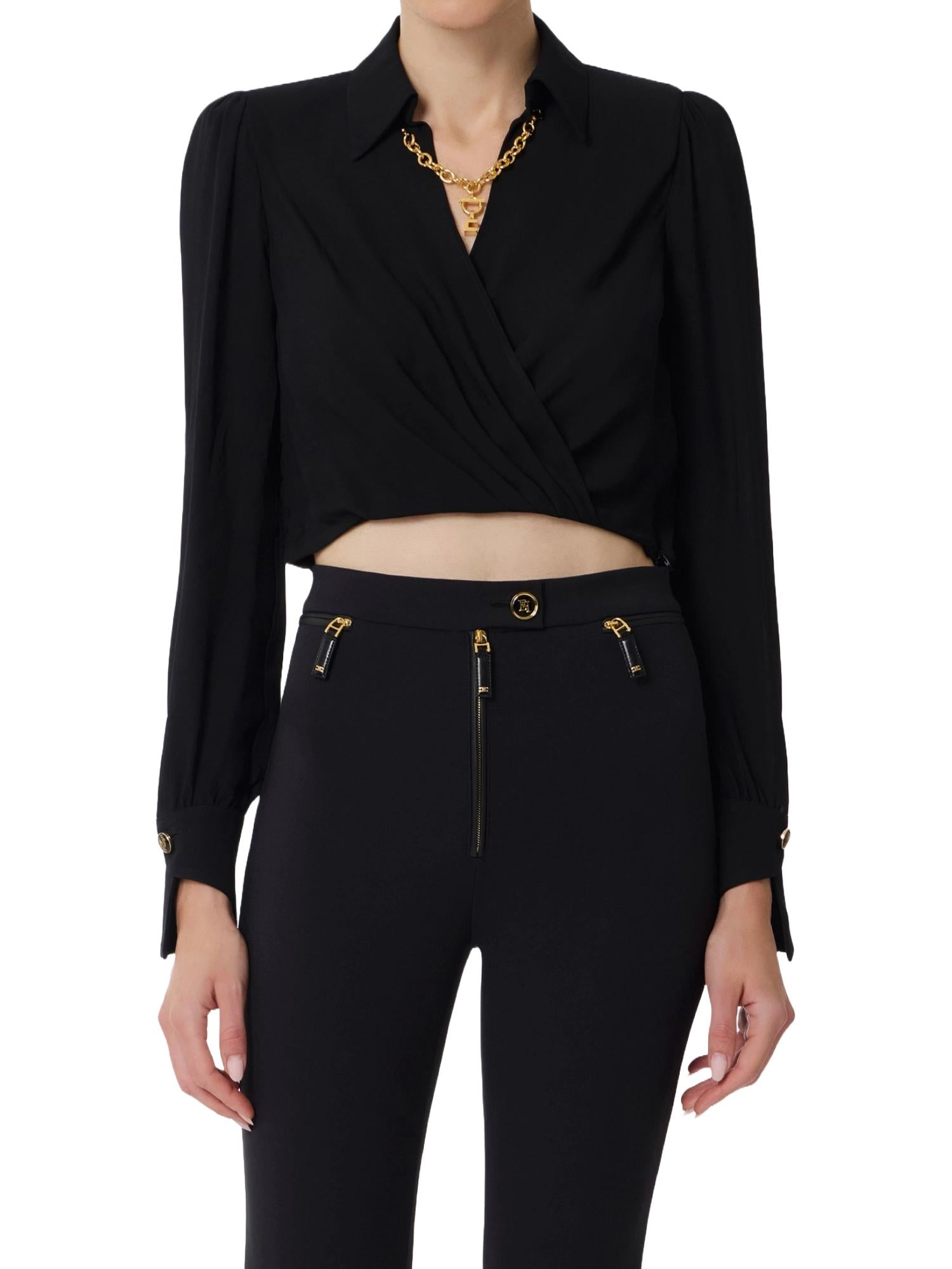 Elisabetta Franchi Camicia con collana gioiello