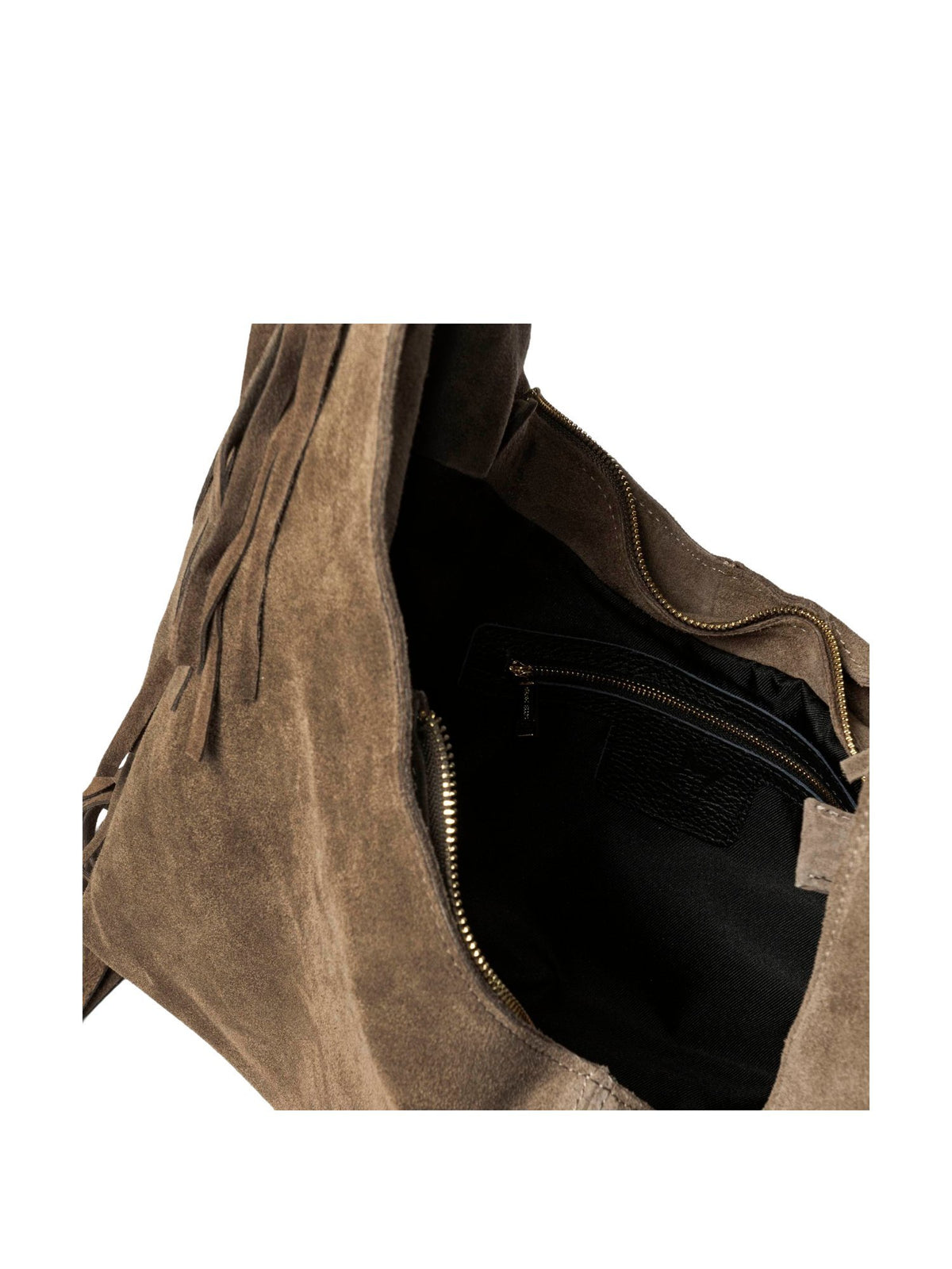 Borsa Hobo Aria in Suede con Frange