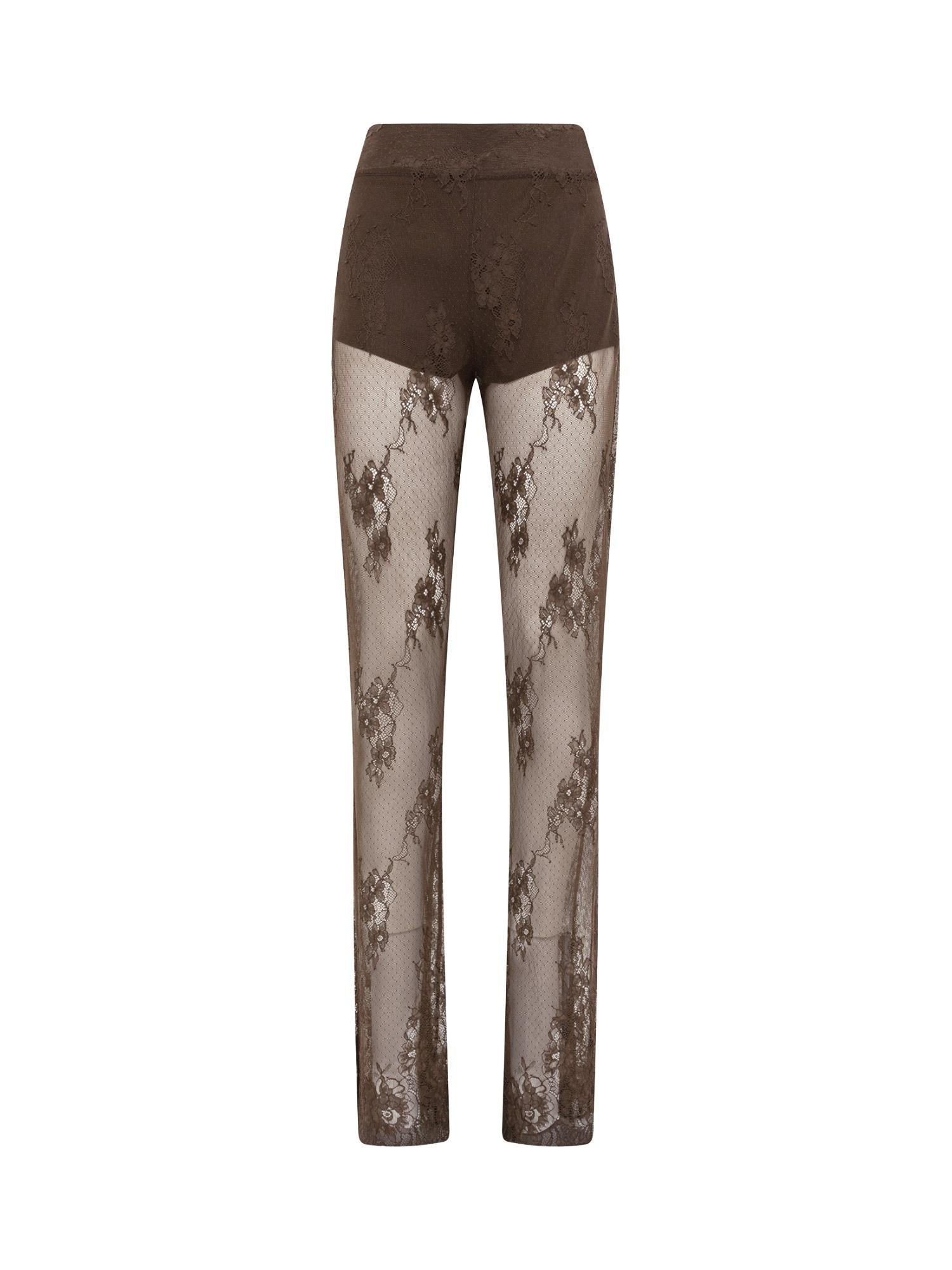 Blugirl Pantalone flare in pizzo smerlato