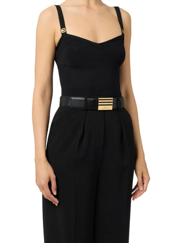 Elisabetta Franchi Cintura con logo intarsiato 4 cm