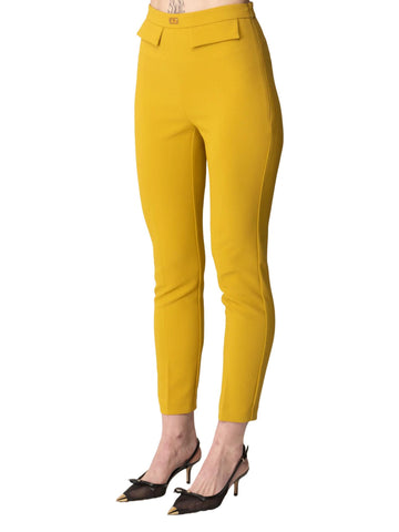 Elisabetta Franchi Pantalone slim con placca logo