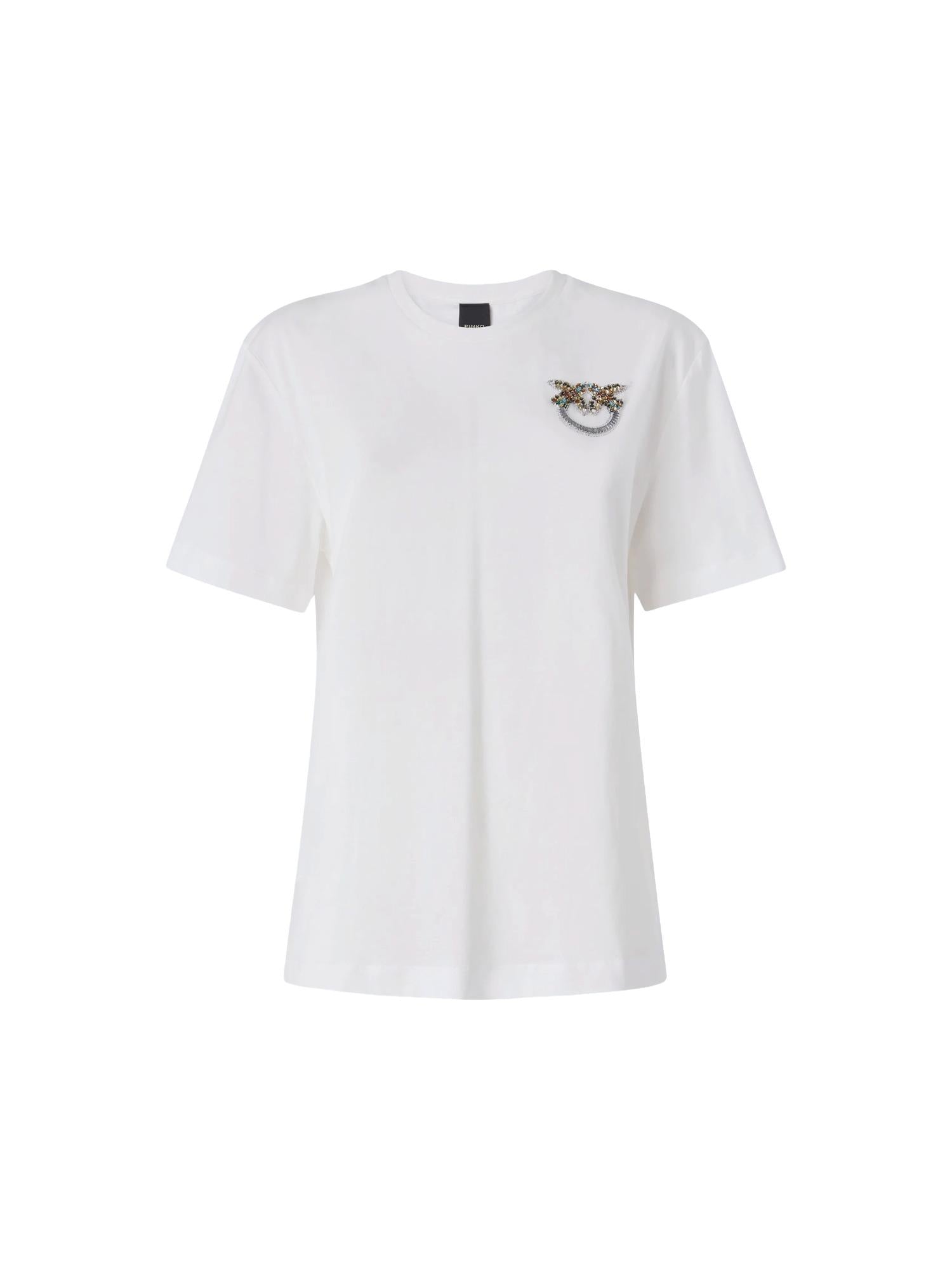 Pinko T-shirt con cristalli Strepitoso