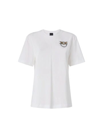 Pinko T-shirt con cristalli Strepitoso