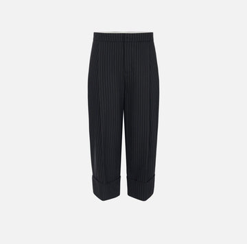 Pantaloni in fresco lana gessato
