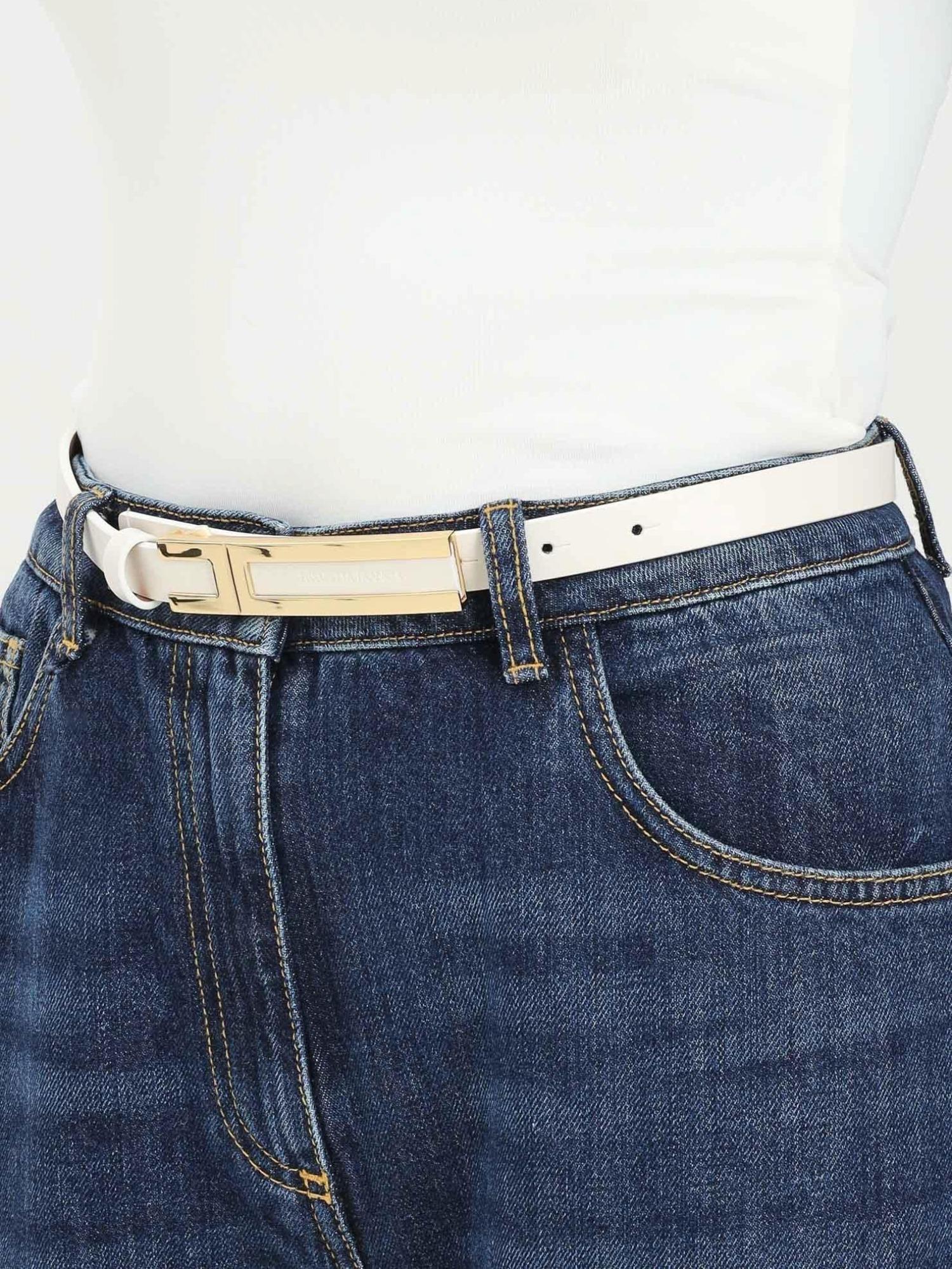 Elisabetta Franchi Cintura con placca logo 1,5 cm