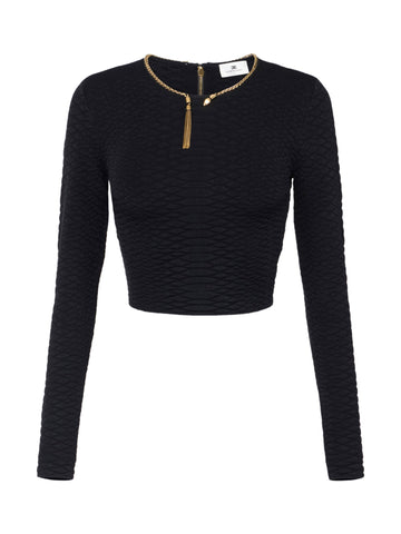 Top in maglia a trama snake