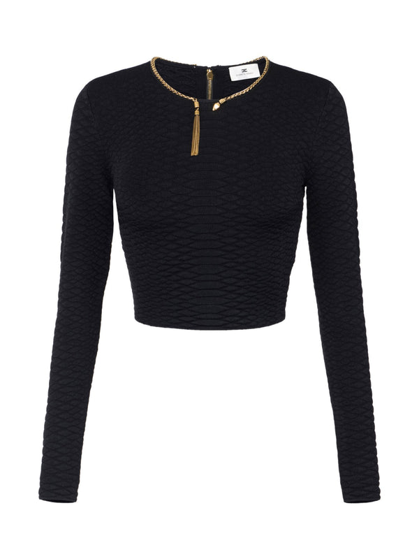 Top in maglia a trama snake