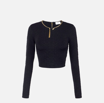 Top in maglia a trama snake