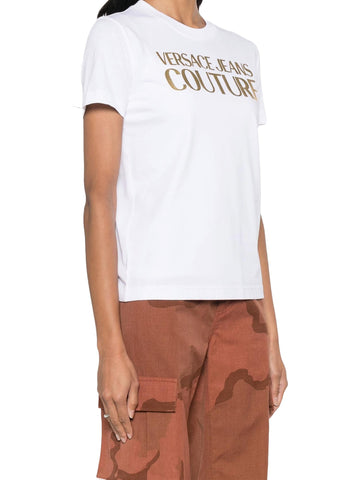 Versace Jeans Couture T-shirt con logo oro