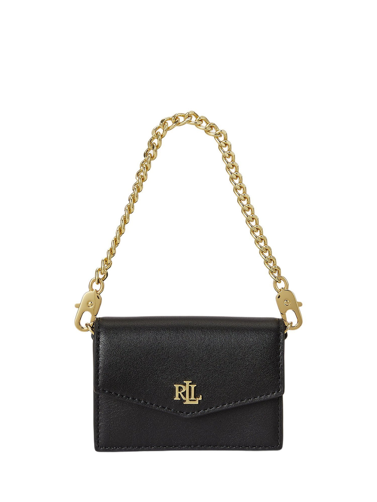 Portacarte con catena in pelle
