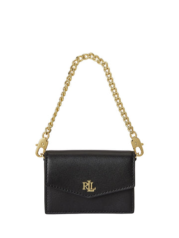 Portacarte con catena in pelle