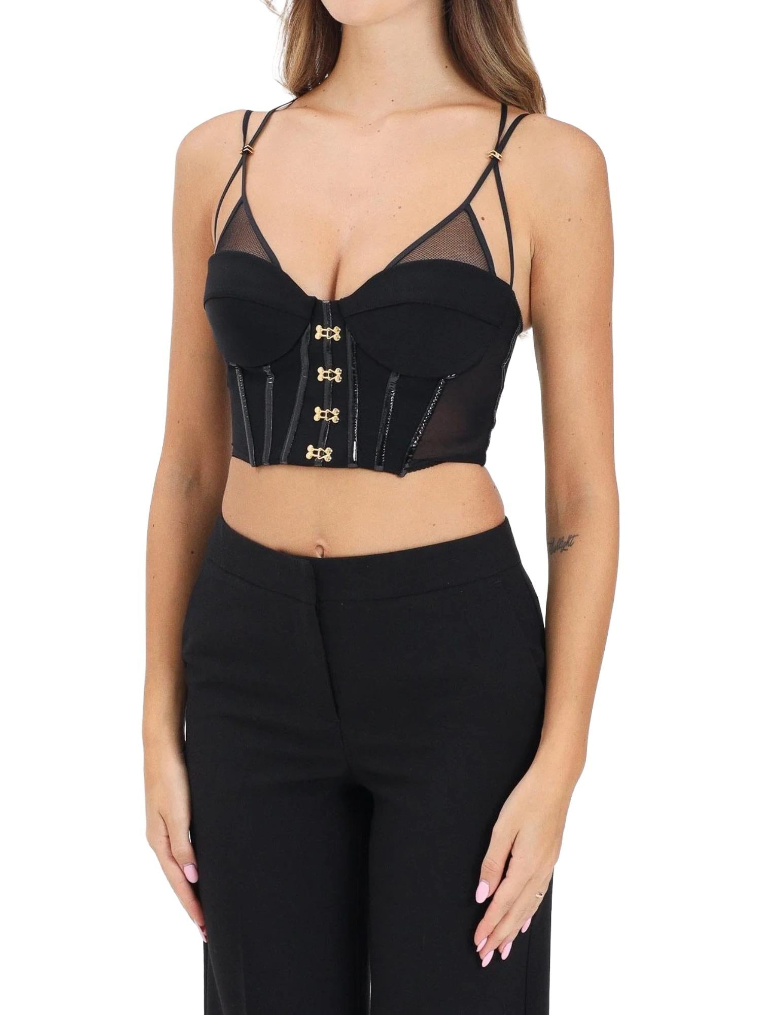 Elisabetta Franchi Canotta con ganci gioiello